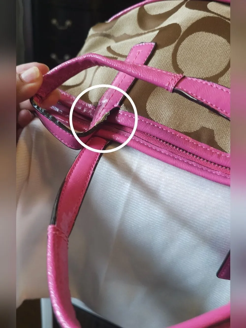 Coach Signature Stripe Foldover Tote